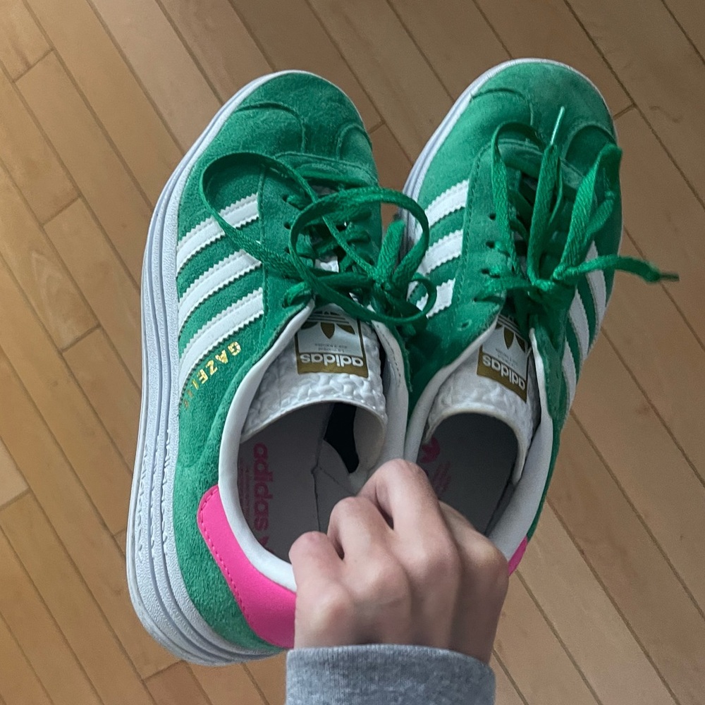 Adidas | Gazelle Bold Green Lucid Pink platform
